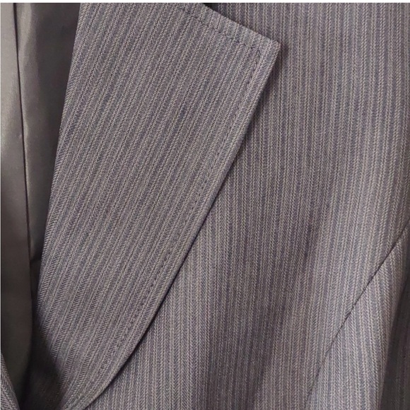 Le Suit Two-Button Pinstripe Pantsuit 2 Pc Set Loden Combo Size 8 - Picture 10 of 10